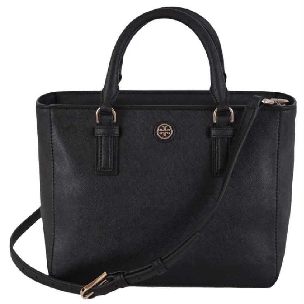 Tory Burch Robinson Mini Square Tote - Black